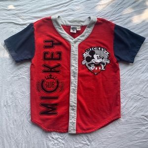 Vintage Disney Baseball Jersey Mickey Club Small